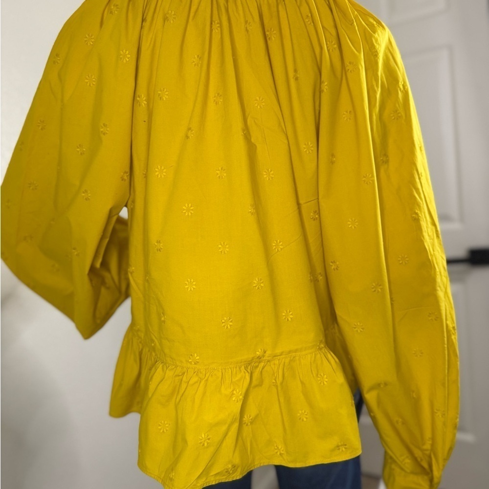 Ulla Johnson Bow Yellow 100% Cotton Ruffle by the waist Sz 8. - Picture 7 of 11